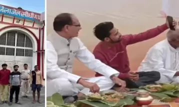 मुख्यमंत्री शिवराज सिंह के बगल में बैठकर चोर ने किया भोजन, सीएम के साथ सेल्फी भी ली, सुरक्षा में बड़ी चूक